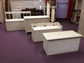 Wood toy chests and wood toy boxes