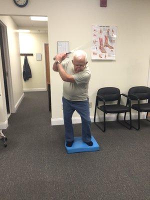 Patient in our Golf Fitness Program