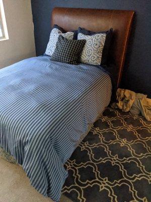 Custom headboard and duvet cover