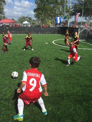 Youth league play at Soccer 5 Kendall