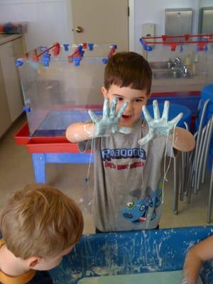 We do lots of sensory play experiences with our preschool aged students