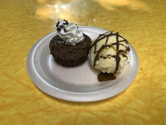 Enjoy a Peanut and Chocolate Brownie with a Scoop of your favorite Ice Cream.