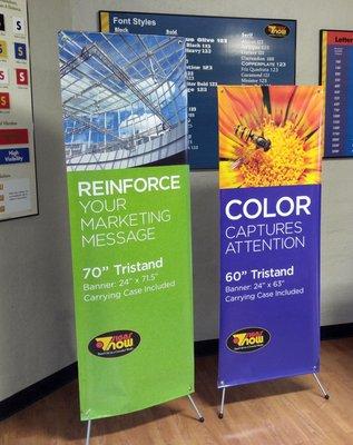 70" & 60" Banner Tristand available at Signs Now Tulsa