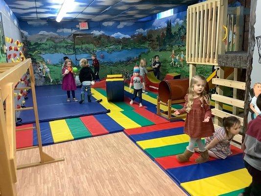 Indoor muscle room for play when it's too cold for the playground