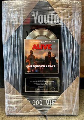 This is a plaque that my client has recently received for our hard work on the release of this music video.