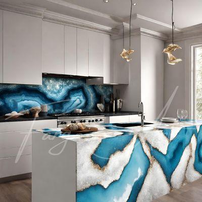 Geode stone on Kitchen Cabinets