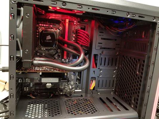 Inside a custom gaming PC