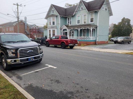 Street parking and parking in the rear