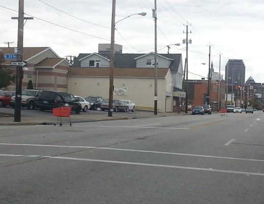 Yep, two red shopping carts in the middle of the street. Inconceivable.