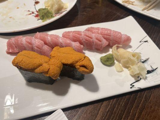 Tuna and Unami Nigiri