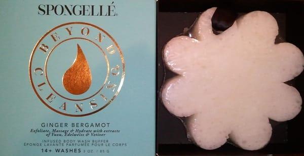 This is a cool shower sponge I ended up leaving with; smells like warm, spicy ginger. Fantastic!