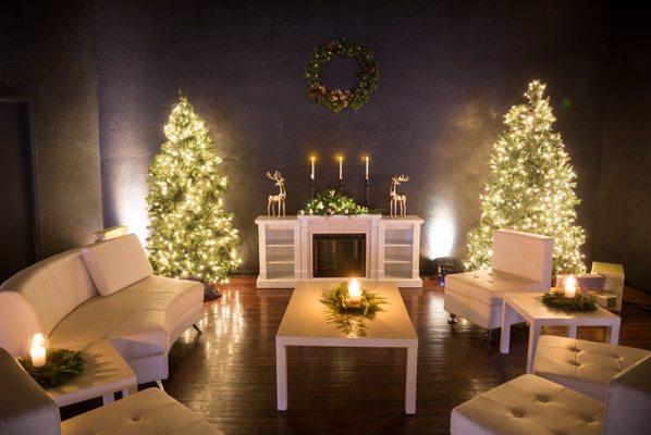 White Lounge Furniture holiday setup