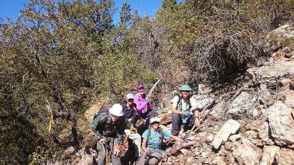 Volunteer crew breaking trail for the Bonneville Shoreline Trail expansion