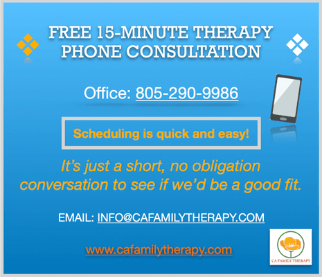 We're Available For A Free Phone Consultation To Discuss Getting Started With Therapy.