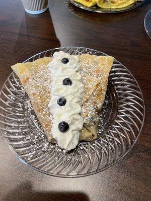 French toast crepe w/ blueberries