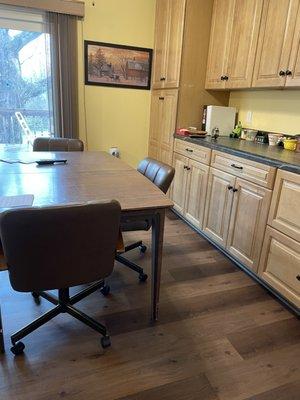 New dining room cabinets and flooring.