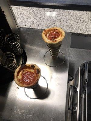 we are now serving pizza cones!