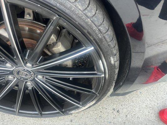 This is the scratch just got my rims and tires shined Thursday if that was there I already I would have seen it