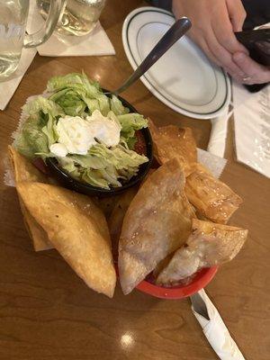 Taco dip! Those tortilla chips were delicious! Soft and flaky but crunchy too!