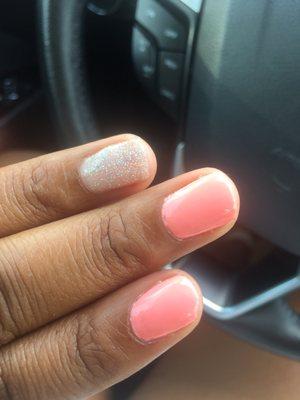 Didn't clean up around nails, the paint did not look smooth and sleek