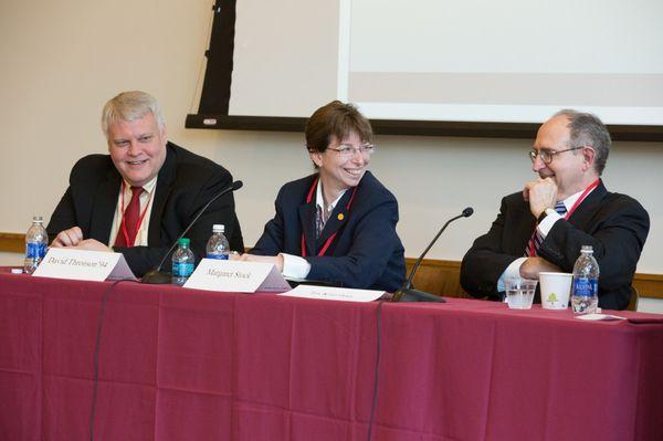 Margaret Stock at the "Reflections on 30 Years of Social Justice" panel moderated by Bernard Wolfsdorf of Wolfsdorf Rosenthal.