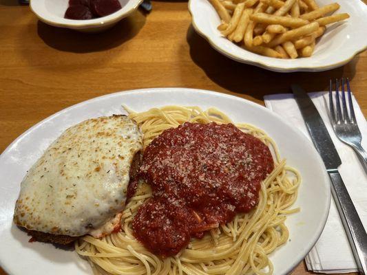 Veal Parmesan and Pasta