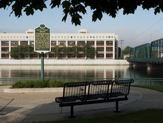 RVC Offices is lined with huge windows that overlook the grand River in downtown Grand Rapids