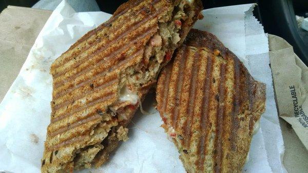 Meatball panini on wheat.