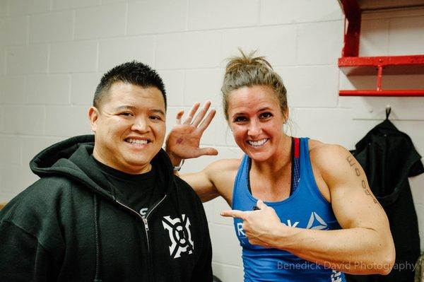 CrossFit Games athlete Stacie Tovar getting some help with a hand injury.