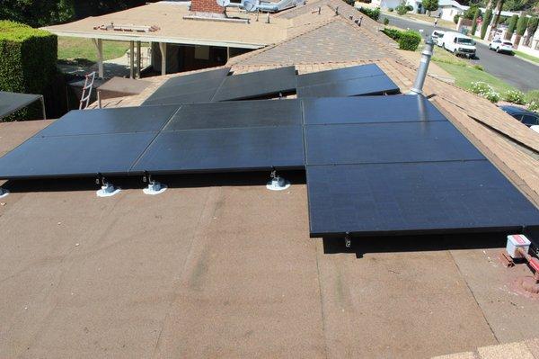 Completed installation of solar panels