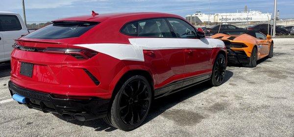 Red Lamborghini Urus starting price 250K