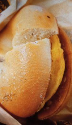 Sausage, egg bagel