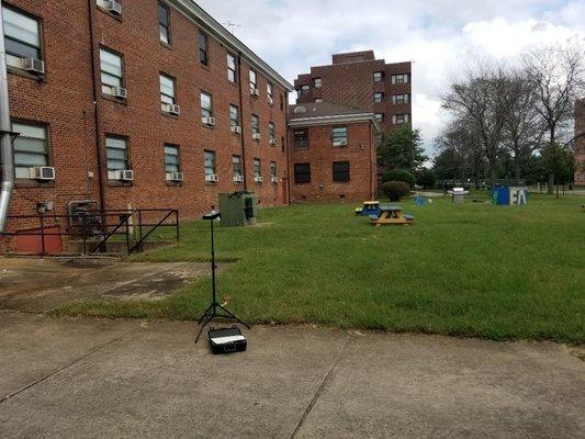 Air Quality testing at a college dorm.