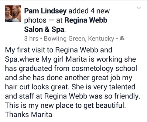 Thank you for the kind words Pam!!! So glad that you loved your experience in the salon!!!