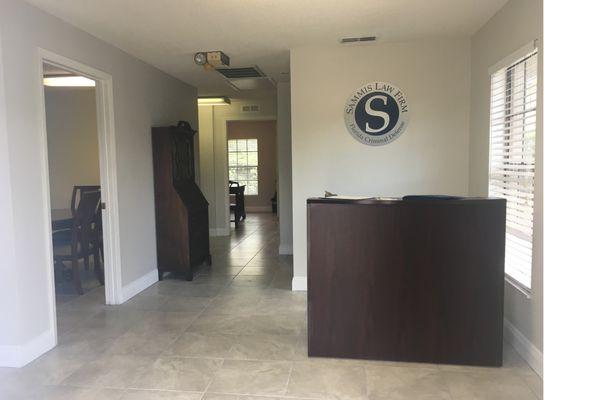 Reception area for Sammis Law  Firm for criminal and DUI defense in New Port Richey, FL.