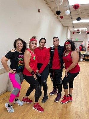 Having a blast at Zumbathon. Getting in shape well, raising money for charity.