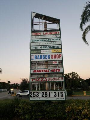 Street signage on SW 142nd avenue,  presumably post Irma damage