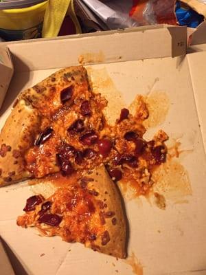 Ordered my pizza with extra buffalo sauce. Lwhen I called to complain, the manager said this is how it always turns out.