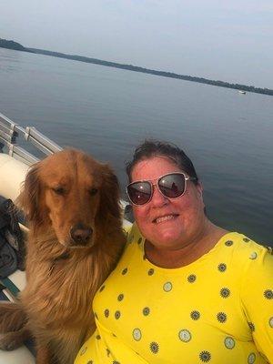 Carol & Captain loving the lake