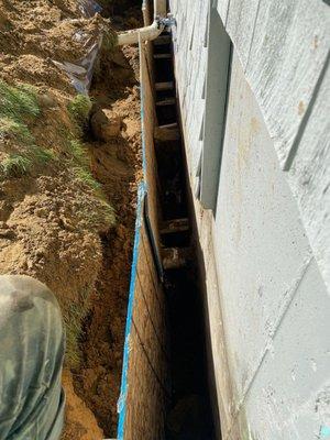 Foundation prep work getting ready for pump concrete