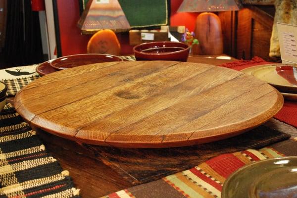 Whiskey Barrel Lazy Susan