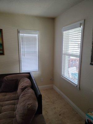 Blinds in the living room. They did 13 windows!