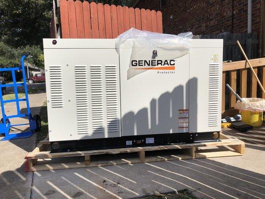 Brand new standby Generac generator ready for install.