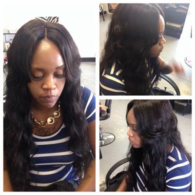 Sew-in/ closure part/ no hair left out