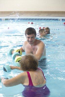 Indoor, heated pool for group classes, therapy, swimming lessons or just swimming laps.