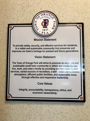 Town of Orange Park Mission Statement