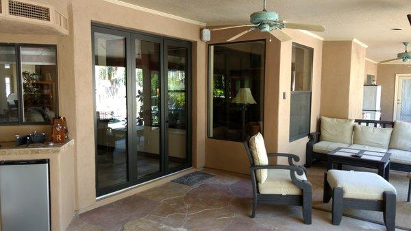 Bifolding exterior door and window install