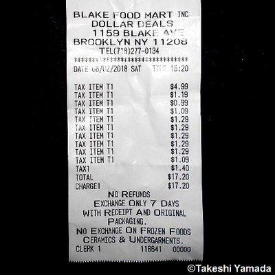 DOLLAR DEALS, (by the A, C line Euclid Ave subway station). Dr. Takeshi Yamada and Seara (Coney Island sea rabbit). Receipt.