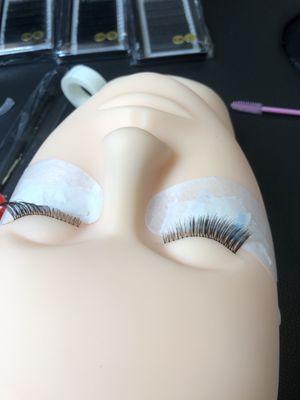 My dummy prepped for lashes.