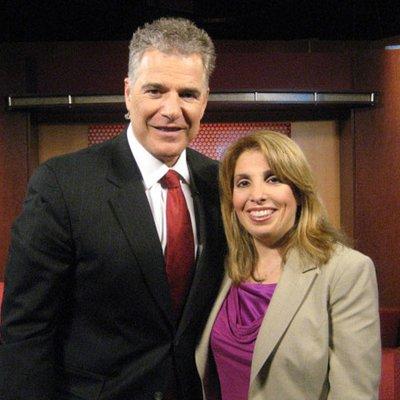 Dr. Sue with television broadcaster Steve Adubato.